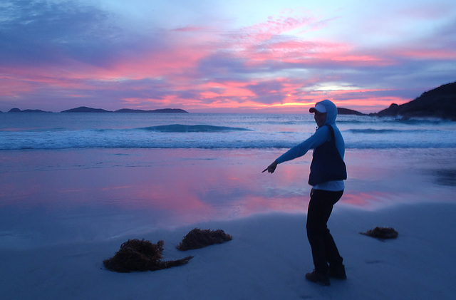 sunset from Squeaky Beach