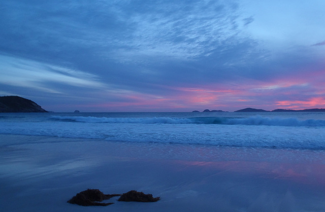 sunset from Squeaky Beach