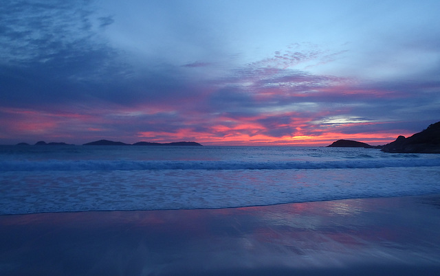 sunset from Squeaky Beach