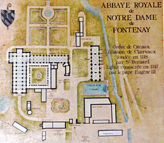 Abbaye de Fontenay. Plan à l'entrée du site