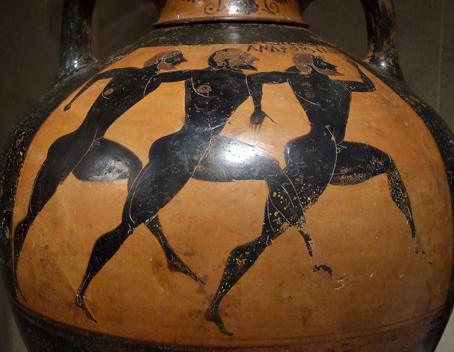 Detail of the Terracotta Panathenaic Amphora Signed by Nikias in the Metropolitan Museum of Art, September 2010