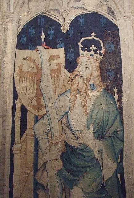 Detail of Julius Caesar from the Nine Heroes Tapestry in the Cloisters, October 2010