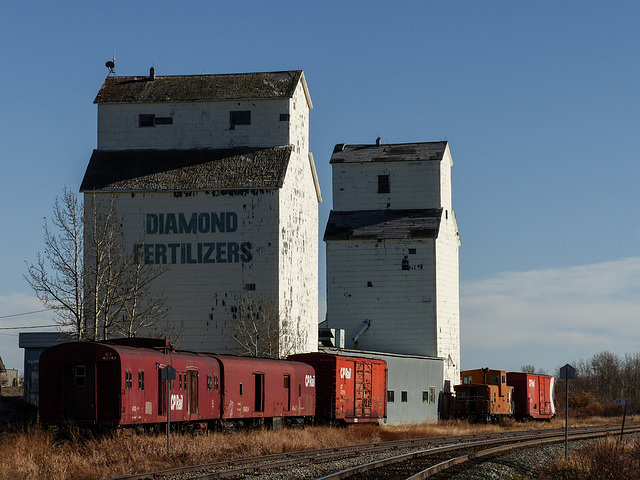 Old grain elevators & railway cars