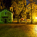 The little Church of St. Rocco in Pollone, (Biella) by night, in autumnal atmosphere
