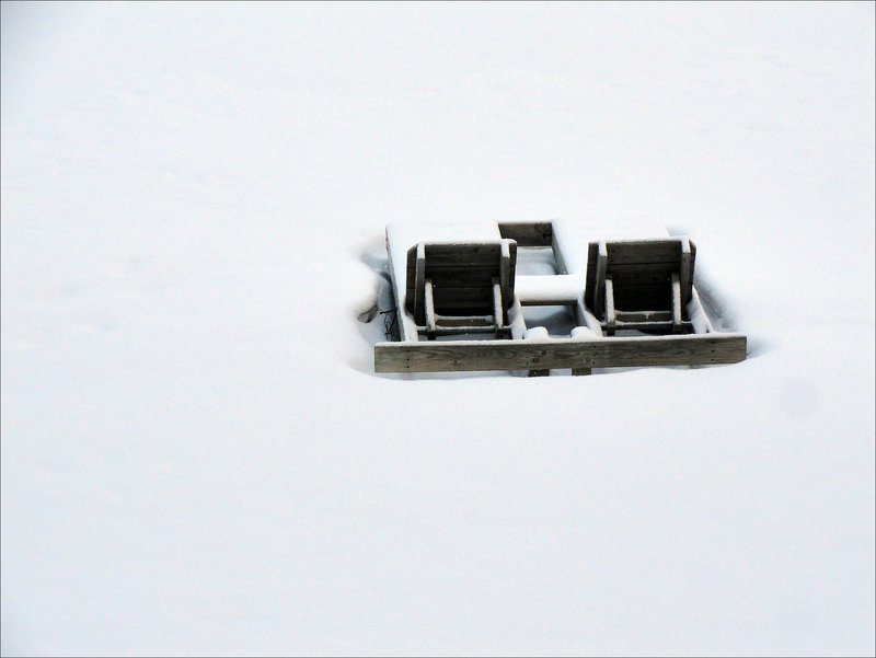 Beach Chairs in the Snow
