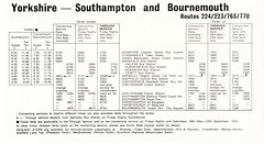Bournemouth Clipper timetable Summer 1976