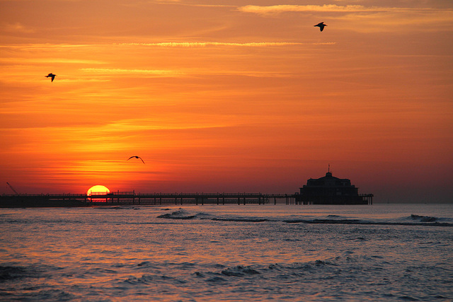 Coucher de soleil sur le Pier de Blankenberge