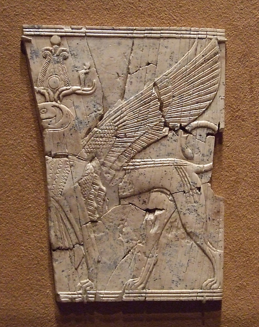 Plaque with a Striding Ram-headed Sphinx Wearing the Atef Crown in the Metropolitan Museum of Art, August 2008