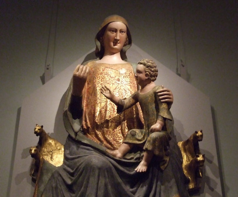 Detail of an Enthroned Virgin and Child in the Metropolitan Museum of Art, April 2011