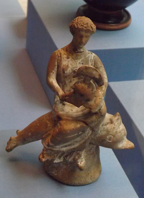Nereid Riding a Dolphin Terracotta Figurine in the British Museum, May 2014