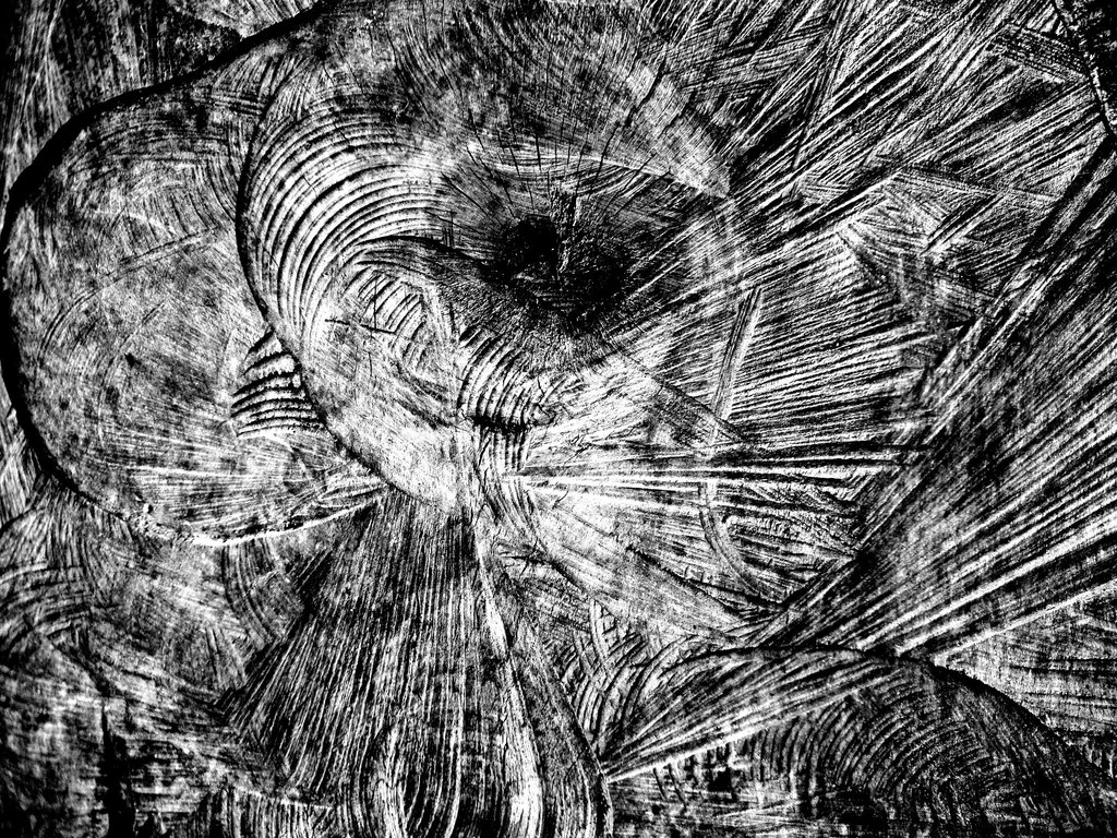 saw marks on log