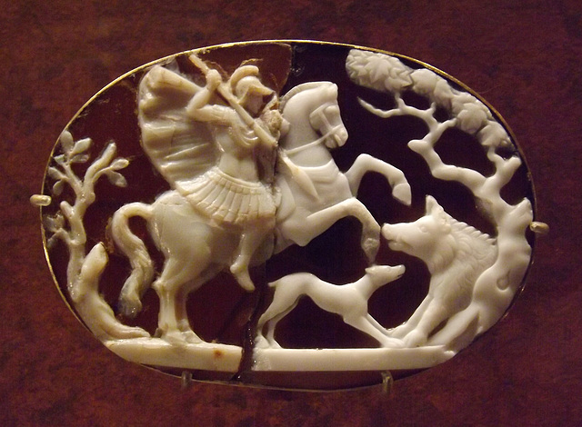 Horseman Chasing a Boar Sardonyx Cameo in the Louvre, June 2013