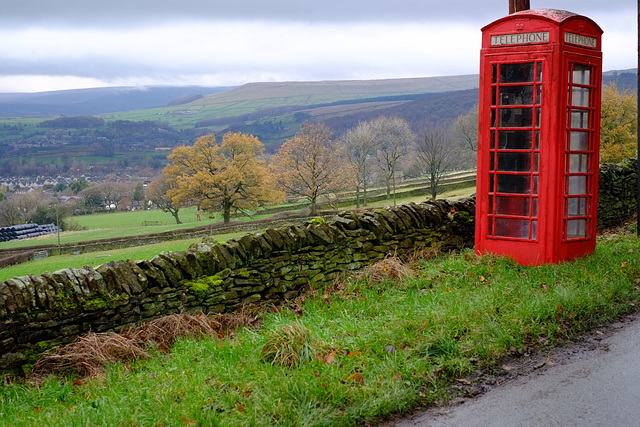 leaning phone box