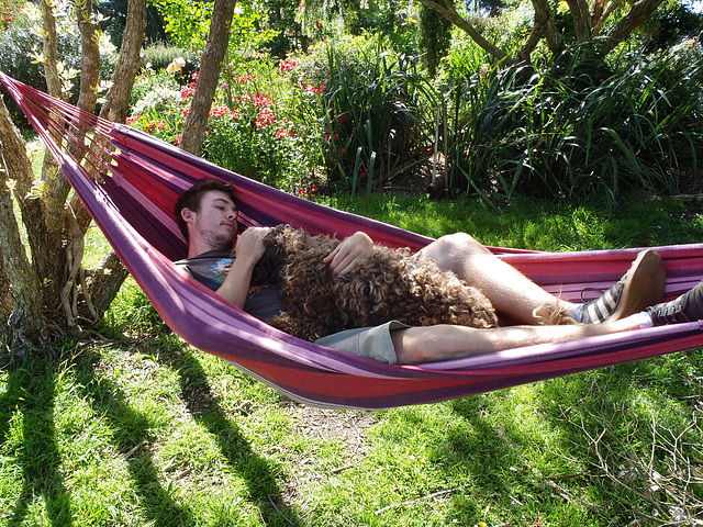 Derek & Coco in the hammock