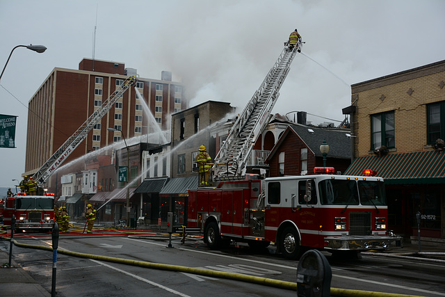 Fire departments from nearby towns responded