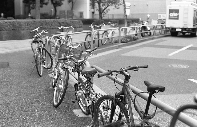 Bikes on the sidewalk