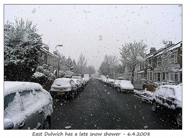 East Dulwich snow - 6.4.2008