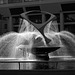 Revolving Torsion kinetic sculpture/fountain by Naum Gabo at St Thomas's Hospital, London, U.K.