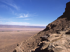 after the climb, looking back