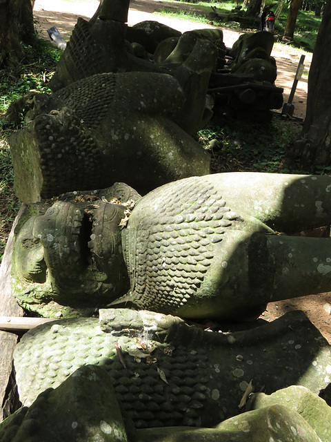 Palais royal d'Angkor Thom : lions.