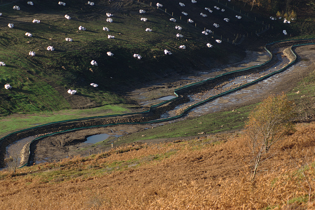 The new river bed for Hurst Brook , Glossop