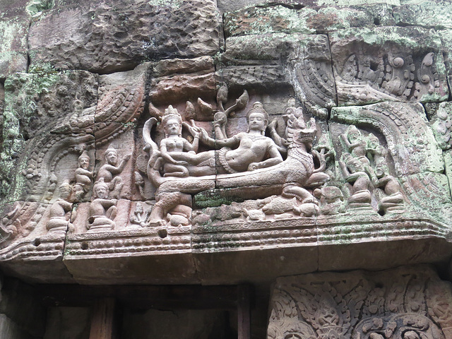 Preah Khan : cloître nord, linteau.