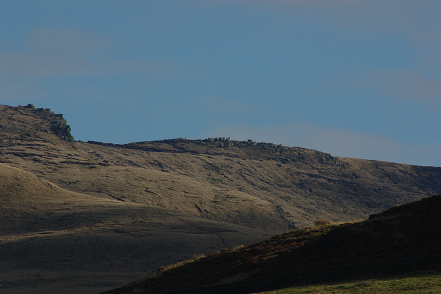 Lower and Higher (Trig Point) Shelf Stones on Bleaklow