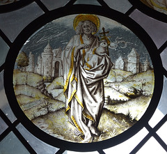 St. John the Baptist Stained Glass Roundel in the Cloisters, October 2010