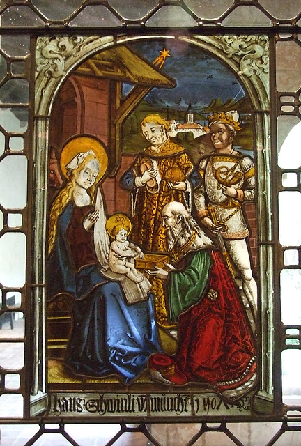 Adoration of the Magi Stained Glass in the Cloisters, October 2010