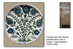 Turkish fritware dish with flowers c 1540 - The Ashmolean Museum, Oxford - 24.6.2014