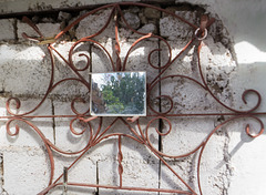 Back yard mirror, Remedios, Cuba