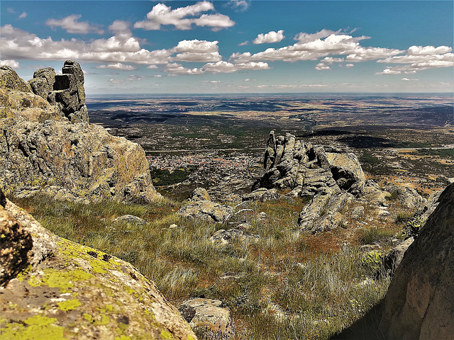 La Cabrera town from El Cancho Gordo on the ridge of La Sierra de La Cabrera.