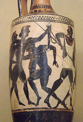 Detail of a Black-Figure Lekythos possibly with the Quarrel over Achilles' Armor in the Louvre, June 2013