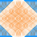 curvy overlapping fractal pattern in pale blue, orange & white