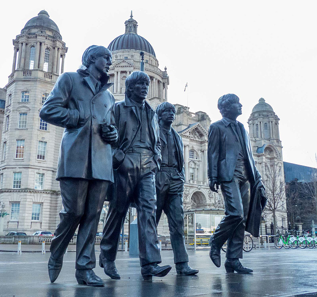 The Beatles statues ..Liverpool waterfront