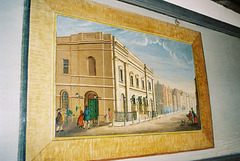 Theatre Royal, Drury Lane, London as Painted on a plaster panel rescued from a demolished House in Great Yarmouth, Norfolk