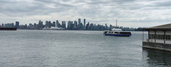 View from Lonsdale Quay to Vancouver Downtown with Seabus Ferry