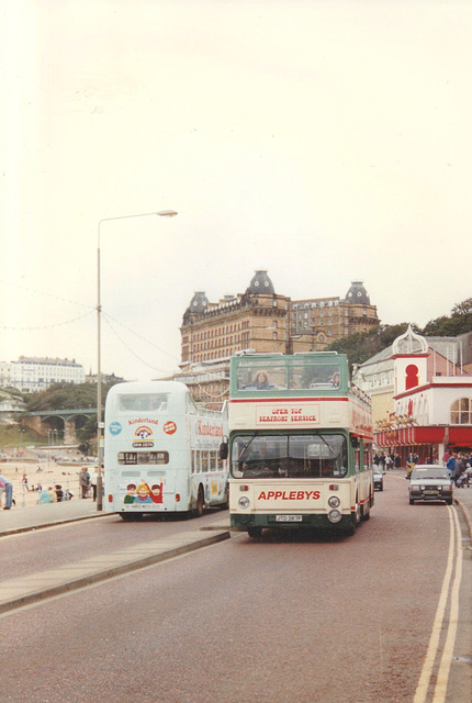 Open top buses on the seafront in Scarborough – 7 Sep 1996 (327-10)