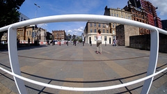 Clyde Street in Glasgow Viewed through a Fisheye Lens