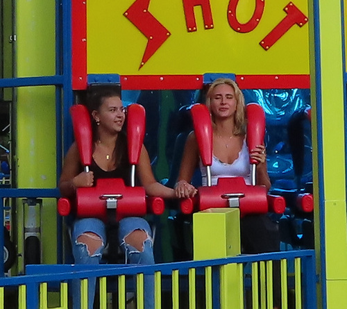 1 (4854)...friends waiting on action...funfair