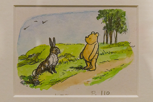 "Winnie-the-Pooh talking to Rabbit"  (E. H. Shepard - 1970)