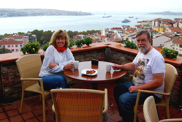 Breakfast overlooking The Bosporus