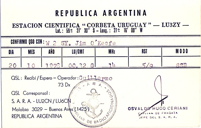 QSL LU3ZY (1978) (B)