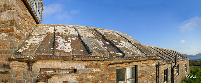 The Flagstone roof on the abandoned old mill at Culdigo