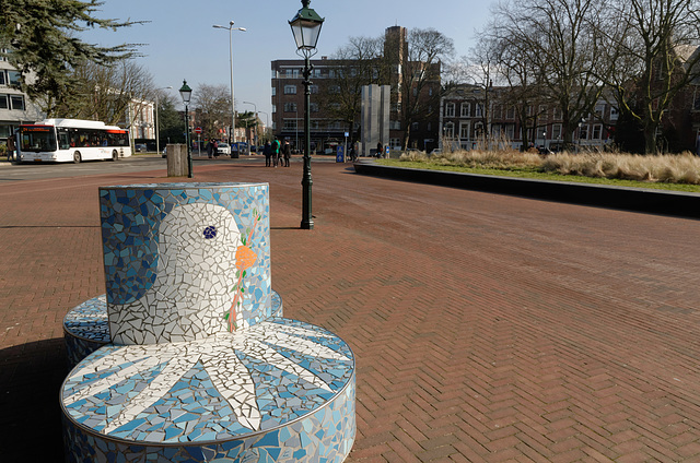 Le banc à la colombe