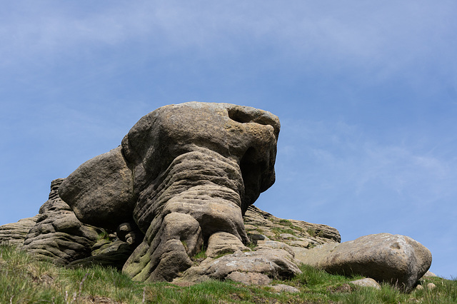 Stanage Rock at the top