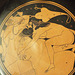 Detail of a Kylix Attributed to Onesimos with a Satyr and a Nymph in the Getty Villa, June 2016