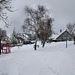 Schneebedeckter Spielplatz "Am Turm" (Breckerfeld) / 8.03.2023