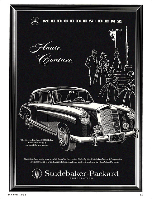 Mercedes-Benz Automobile Ad, 1958