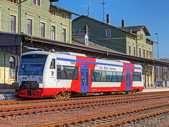 Regioshuttle RS1 von Stadler der Citybahn Chemnitz im Bahnhof St. Egidien